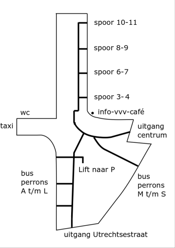 stationshal Arnhem plattegrond met grote letters